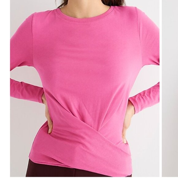 J. Crew Broken-in jersey twist-front long-sleeve T-shirt - Picture 2 of 3